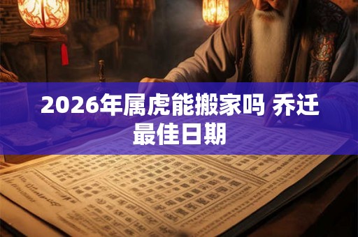 2026年属虎能搬家吗 乔迁最佳日期