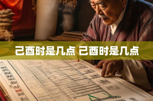 己酉时是几点 己酉时是几点