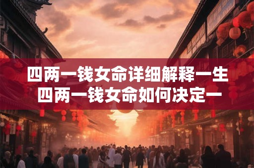 四两一钱女命详细解释一生 四两一钱女命如何决定一生