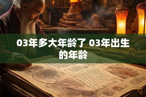 03年多大年龄了 03年出生的年龄