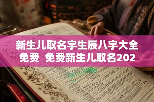 新生儿取名字生辰八字大全免费  免费新生儿取名2026
