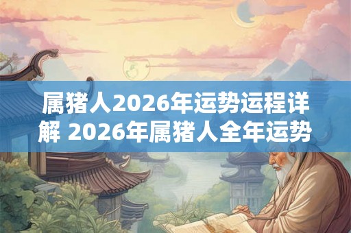 属猪人2026年运势运程详解 2026年属猪人全年运势