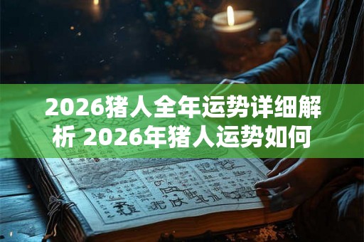 2026猪人全年运势详细解析 2026年猪人运势如何