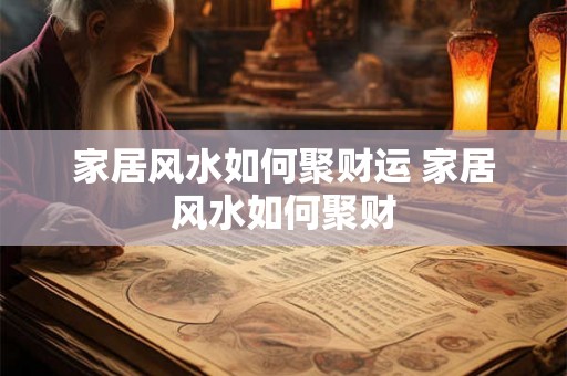 家居风水如何聚财运 家居风水如何聚财