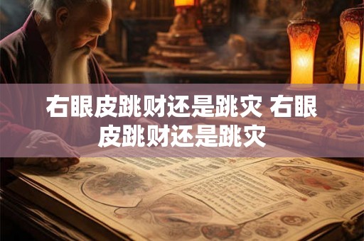 右眼皮跳财还是跳灾 右眼皮跳财还是跳灾