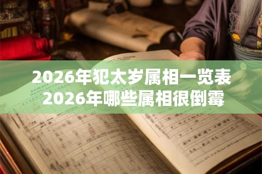 2026年犯太岁属相一览表 2026年哪些属相很倒霉