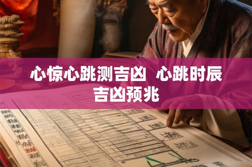 心惊心跳测吉凶  心跳时辰吉凶预兆