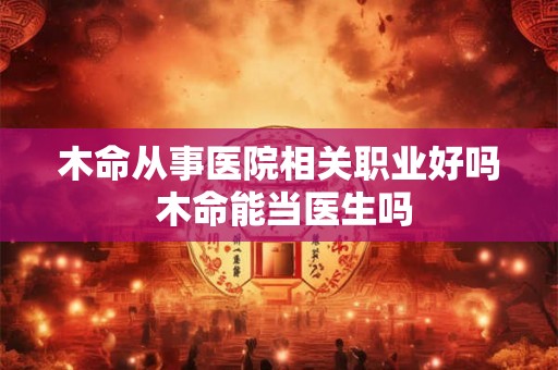 木命从事医院相关职业好吗 木命能当医生吗