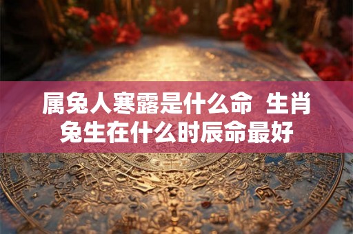 属兔人寒露是什么命  生肖兔生在什么时辰命最好