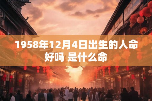 1958年12月4日出生的人命好吗 是什么命
