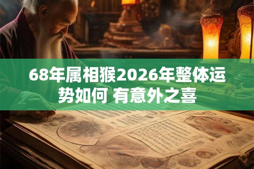 68年属相猴2026年整体运势如何 有意外之喜 68年属相猴2026年整体运势如何 有意外之喜