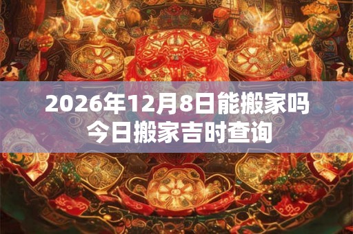 2026年12月8日能搬家吗 今日搬家吉时查询 2026年12月8日能搬家吗 今日搬家吉时查询