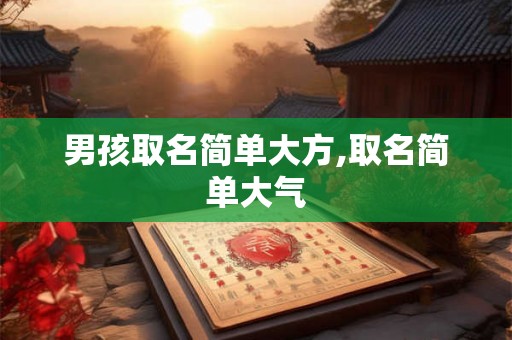 男孩取名简单大方,取名简单大气
