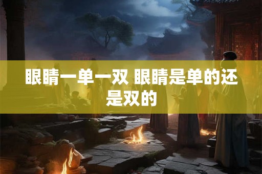 眼睛一单一双 眼睛是单的还是双的