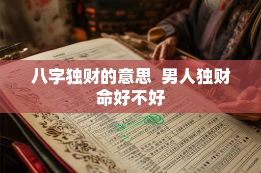 八字独财的意思  男人独财命好不好