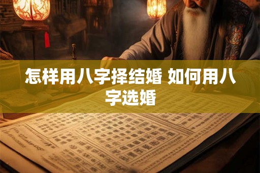 怎样用八字择结婚 如何用八字选婚 怎样用八字择结婚 如何用八字选婚