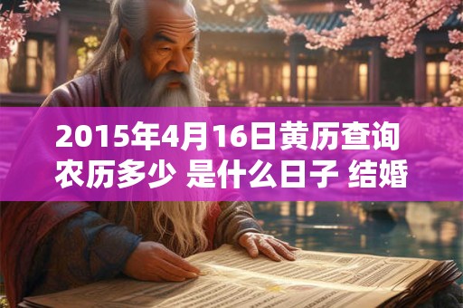 2015年4月16日黄历查询 农历多少 是什么日子 结婚吉时