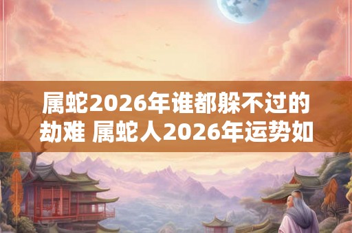 属蛇2026年谁都躲不过的劫难 属蛇人2026年运势如何