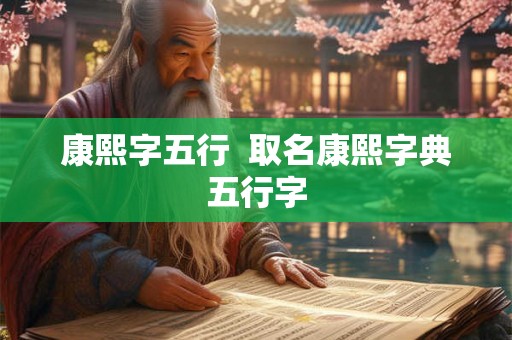 康熙字五行  取名康熙字典五行字