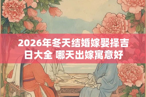 2026年冬天结婚嫁娶择吉日大全 哪天出嫁寓意好