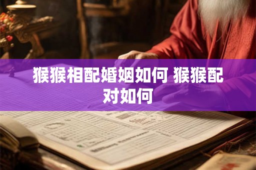 猴猴相配婚姻如何 猴猴配对如何