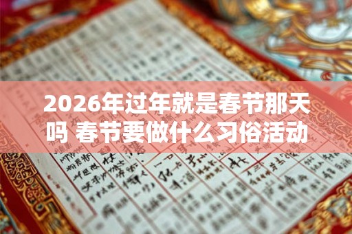 2026年过年就是春节那天吗 春节要做什么习俗活动