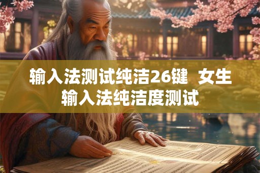 输入法测试纯洁26键  女生输入法纯洁度测试