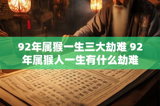 92年属猴一生三大劫难 92年属猴人一生有什么劫难