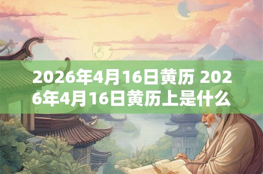 2026年4月16日黄历 2026年4月16日黄历上是什么吉日