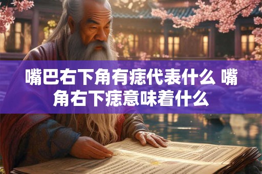 嘴巴右下角有痣代表什么 嘴角右下痣意味着什么