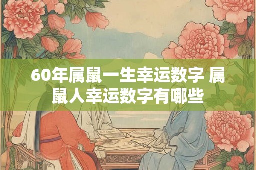 60年属鼠一生幸运数字 属鼠人幸运数字有哪些