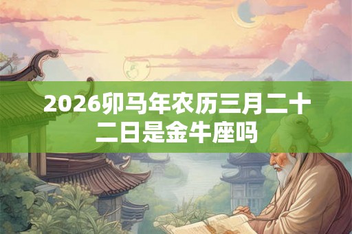 2026卯马年农历三月二十二日是金牛座吗