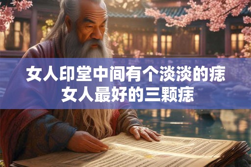 女人印堂中间有个淡淡的痣 女人最好的三颗痣
