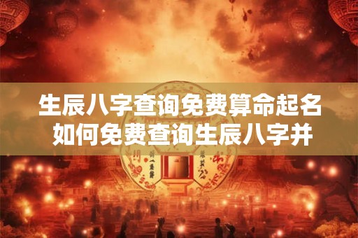 生辰八字查询免费算命起名 如何免费查询生辰八字并起名
