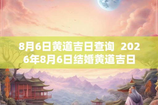 8月6日黄道吉日查询  2026年8月6日结婚黄道吉日