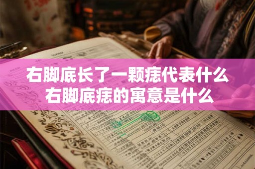右脚底长了一颗痣代表什么 右脚底痣的寓意是什么