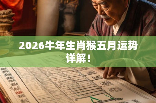 2026牛年生肖猴五月运势详解！