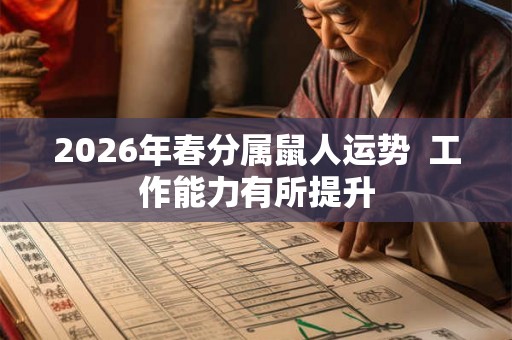 2026年春分属鼠人运势  工作能力有所提升