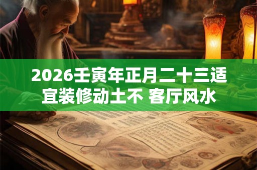 2026壬寅年正月二十三适宜装修动土不 客厅风水