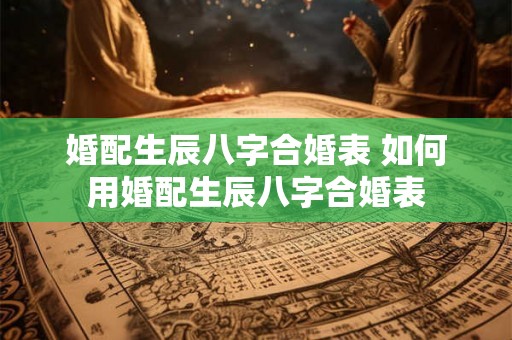 婚配生辰八字合婚表 如何用婚配生辰八字合婚表