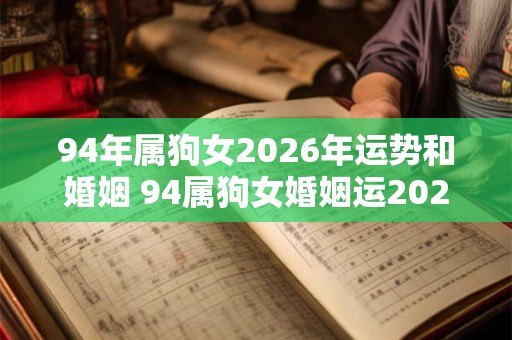 94年属狗女2026年运势和婚姻 94属狗女婚姻运2026如何