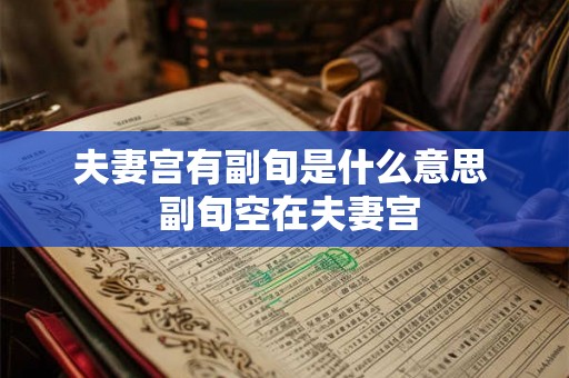 夫妻宫有副旬是什么意思  副旬空在夫妻宫