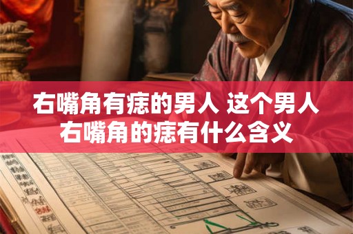 右嘴角有痣的男人 这个男人右嘴角的痣有什么含义