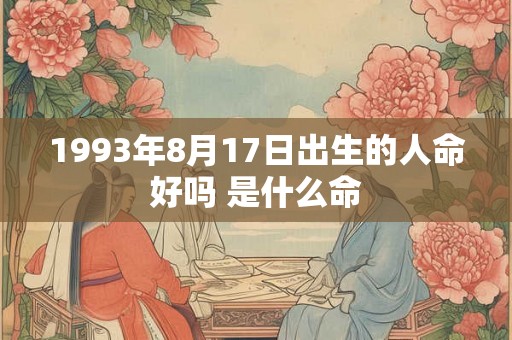1993年8月17日出生的人命好吗 是什么命