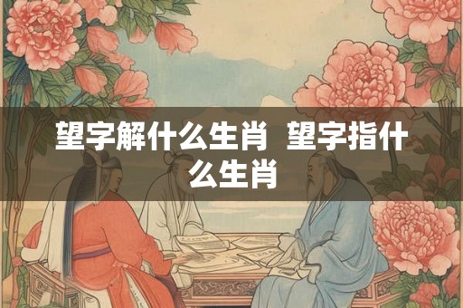 望字解什么生肖  望字指什么生肖