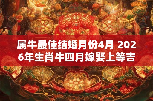 属牛最佳结婚月份4月 2026年生肖牛四月嫁娶上等吉日