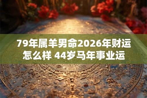 79年属羊男命2026年财运怎么样 44岁马年事业运