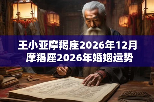 王小亚摩羯座2026年12月 摩羯座2026年婚姻运势 王小亚摩羯座2026年12月 摩羯座2026年婚姻运势