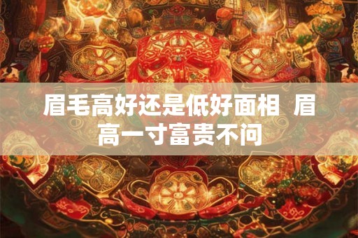眉毛高好还是低好面相  眉高一寸富贵不问