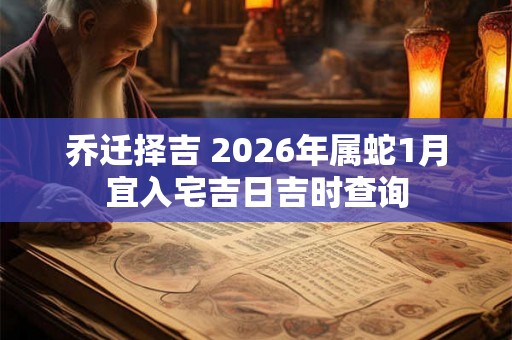 乔迁择吉 2026年属蛇1月宜入宅吉日吉时查询 乔迁择吉 2026年属蛇1月宜入宅吉日吉时查询